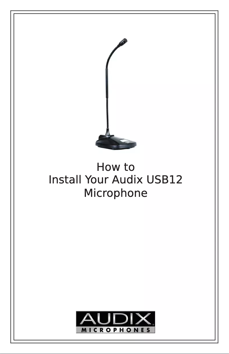 Page 1 de la notice Manuel utilisateur Audix USB12