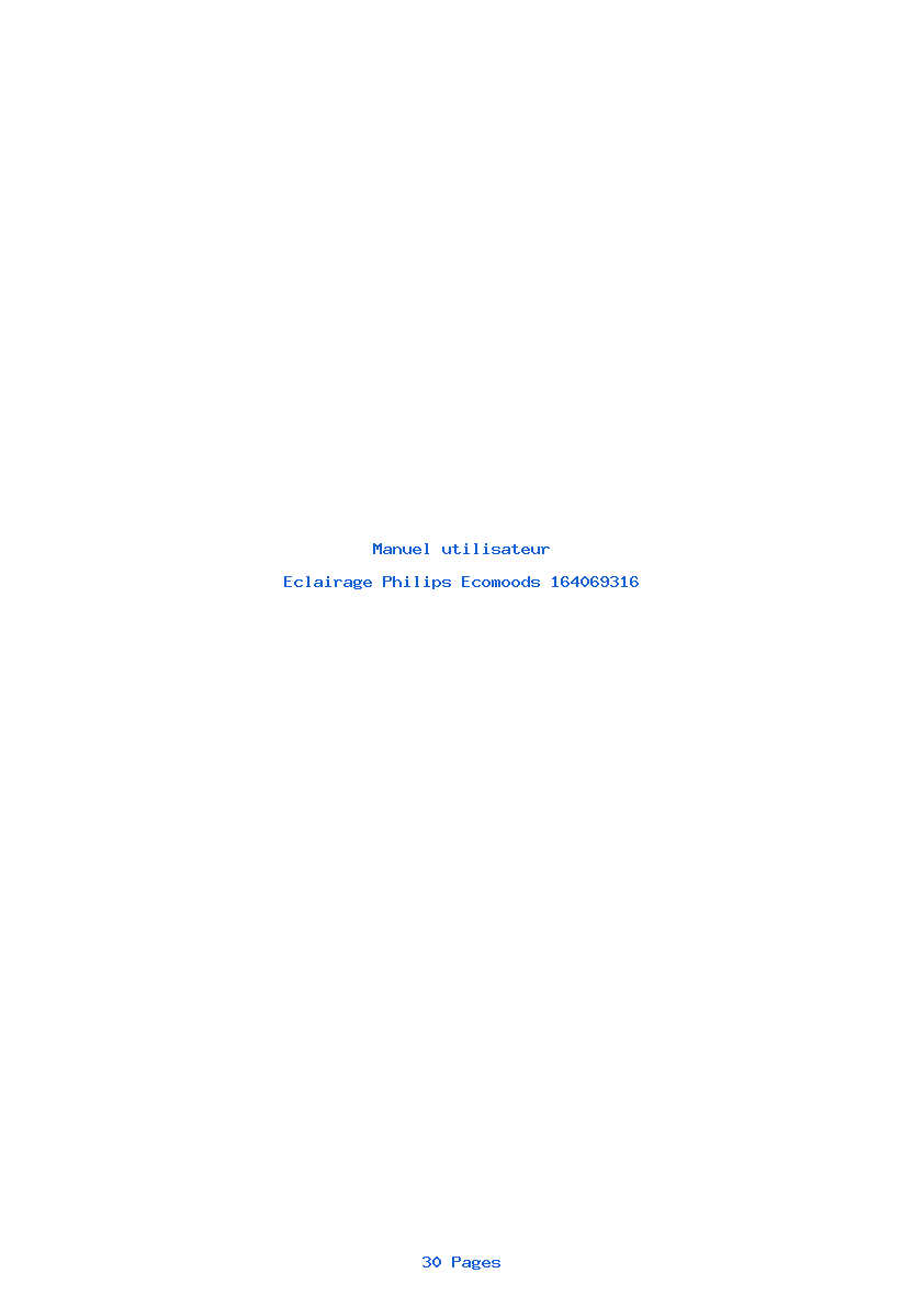 Page 1 de la notice Manuel utilisateur Philips Ecomoods 164069316