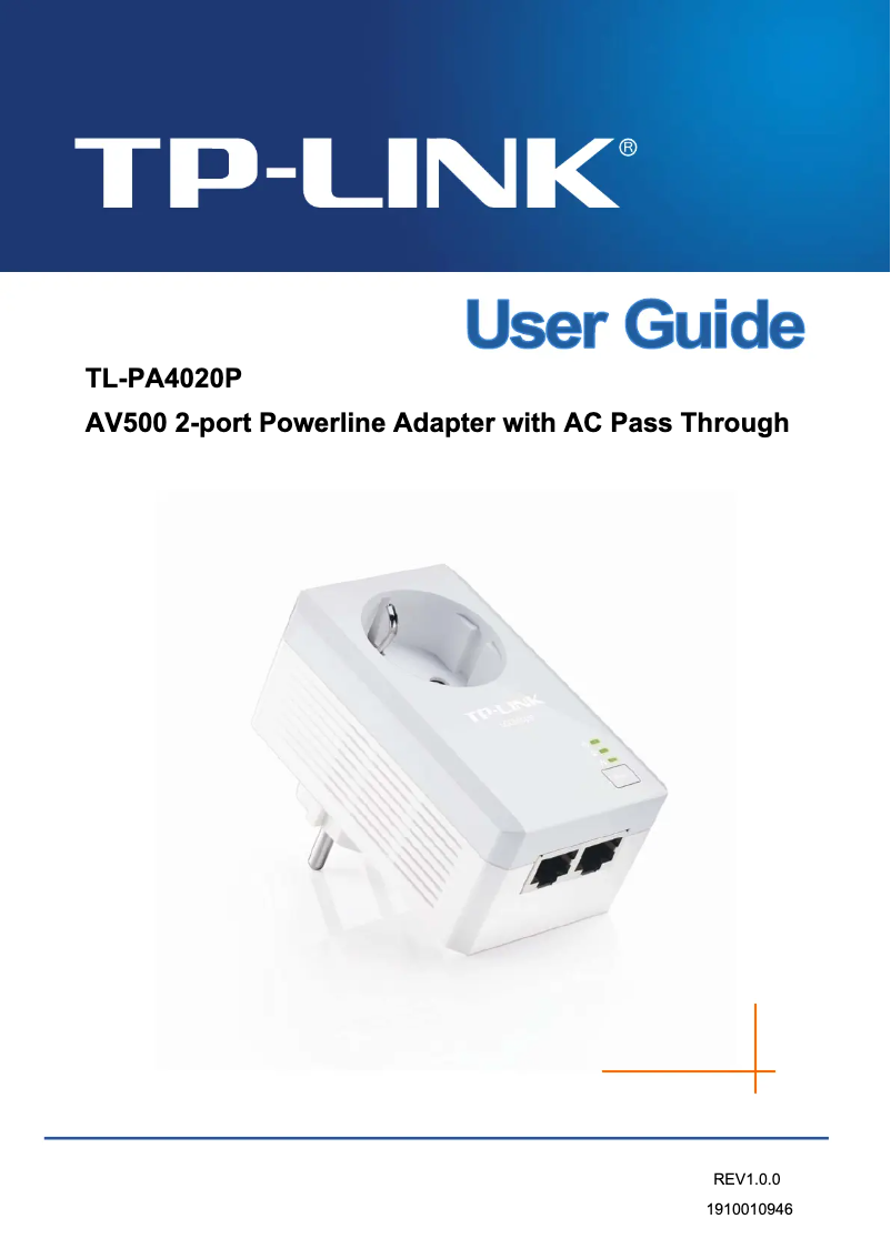 Page 1 of the manual User Manual TP-Link POWERLINE