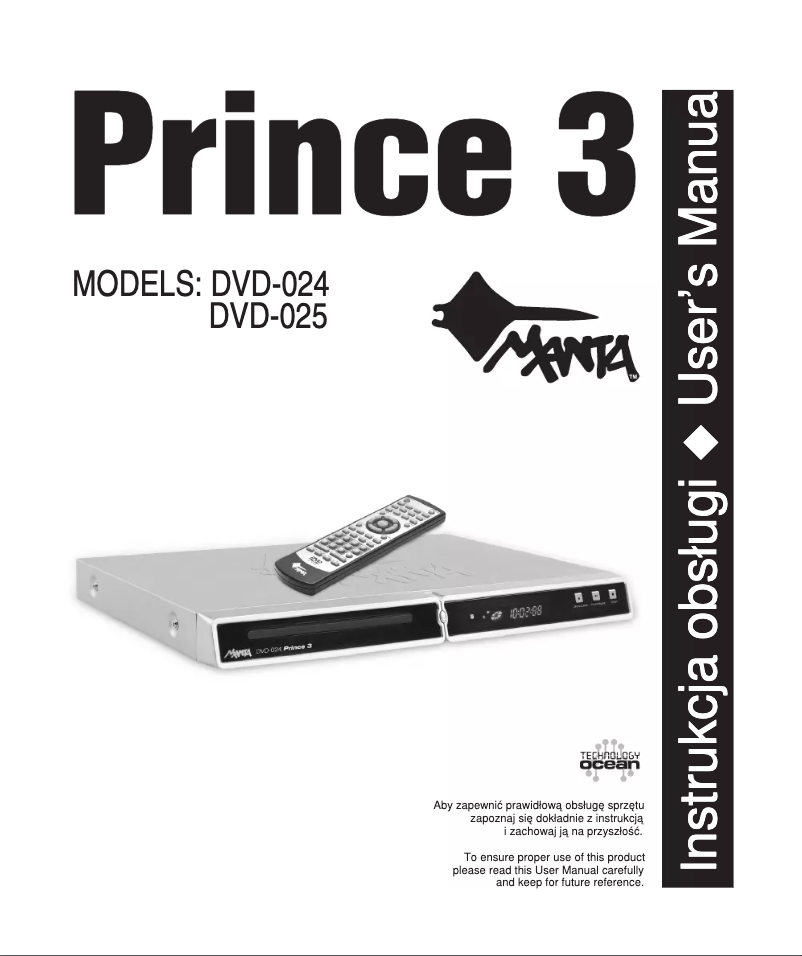 Página 1 del manual Manual de usuario Manta DVD-024 Prince 3