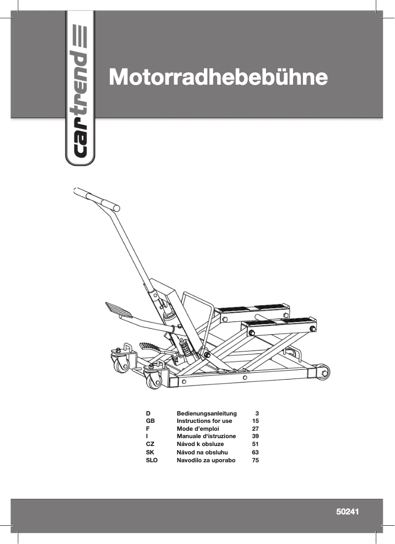 Página 1 del manual Manual de usuario Cartrend 50241