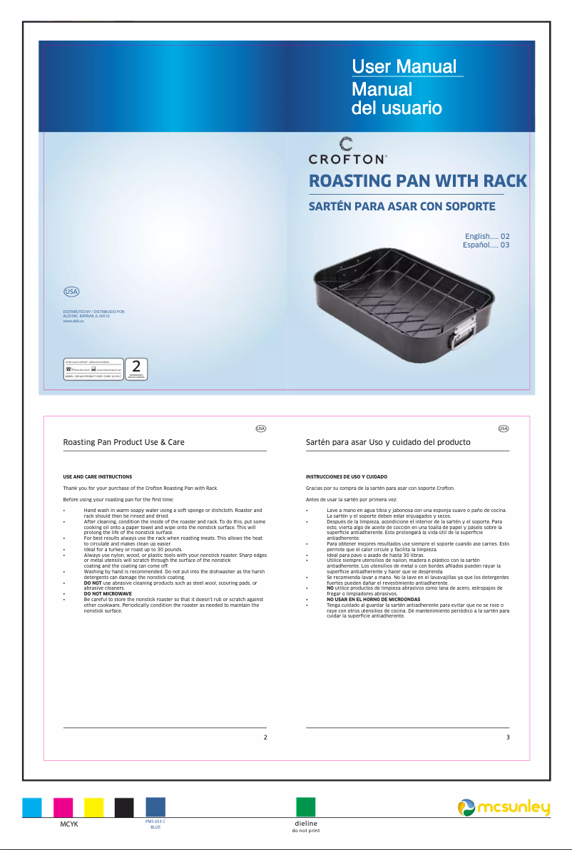 Página 1 del manual Manual de usuario Crofton Roasting Pan with Rack 209-ALD
