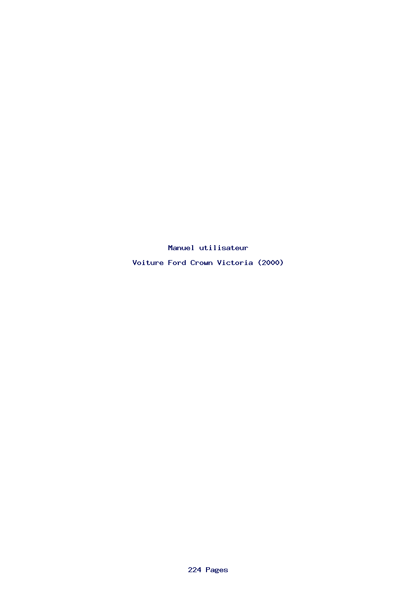 Page 1 de la notice Manuel utilisateur Ford Crown Victoria (2000)