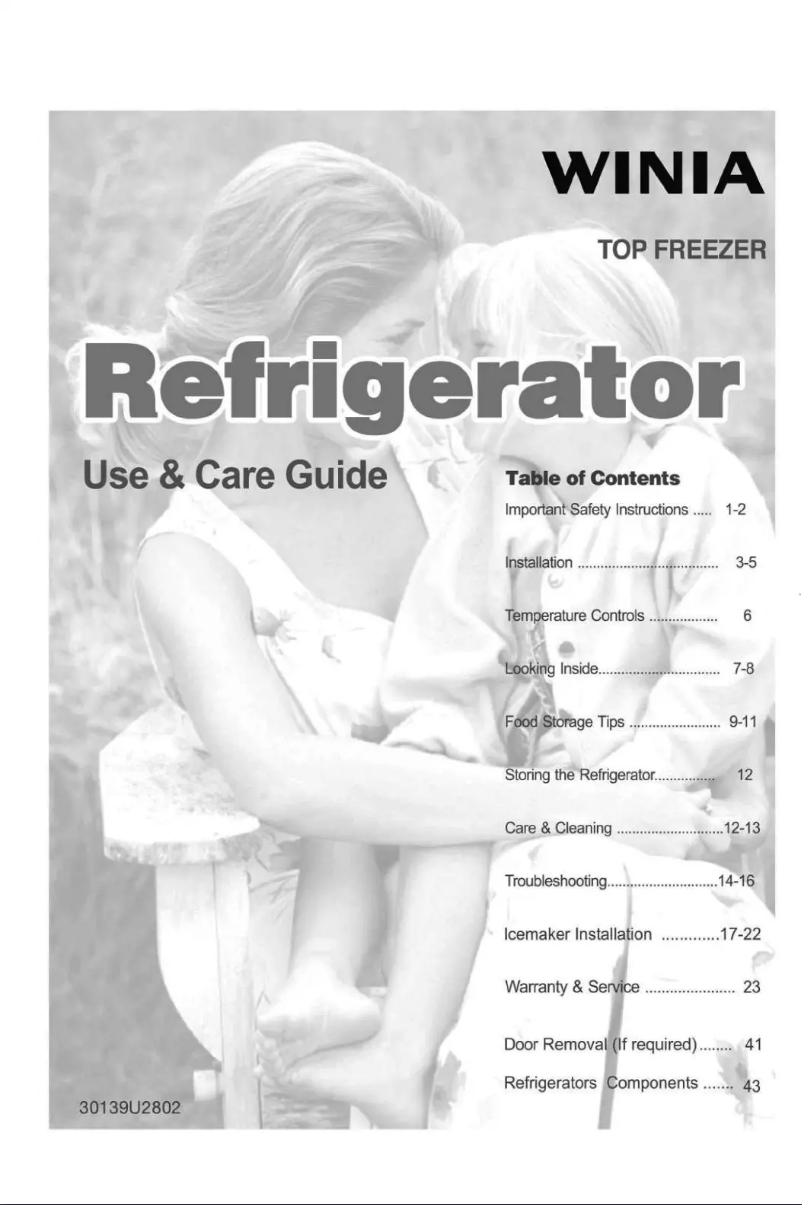 Page 1 de la notice Manuel utilisateur Winia WTE18HSBMD