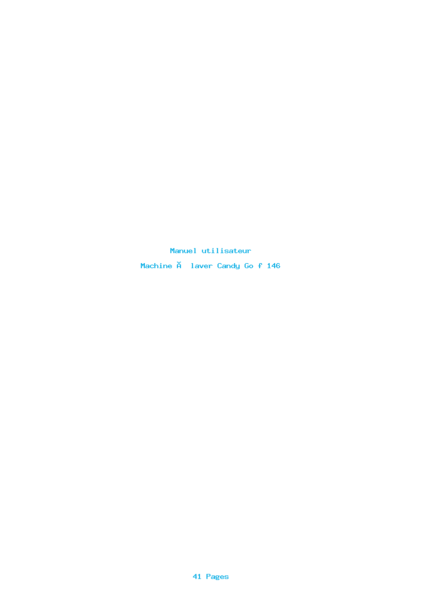 Page 1 de la notice Manuel utilisateur Candy Go f 146