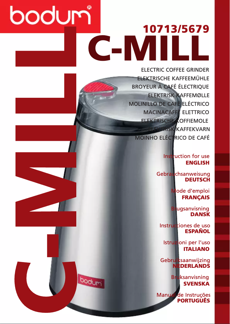 Page 1 de la notice Manuel utilisateur Bodum C-mill 10713