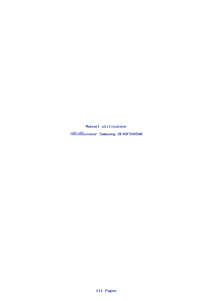 Image de la première page du manuel de l'appareil UE40F5005AK