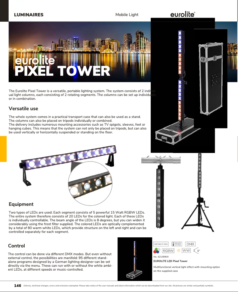 Page 1 de la notice Catalogue Eurolite LED Pixel Tower