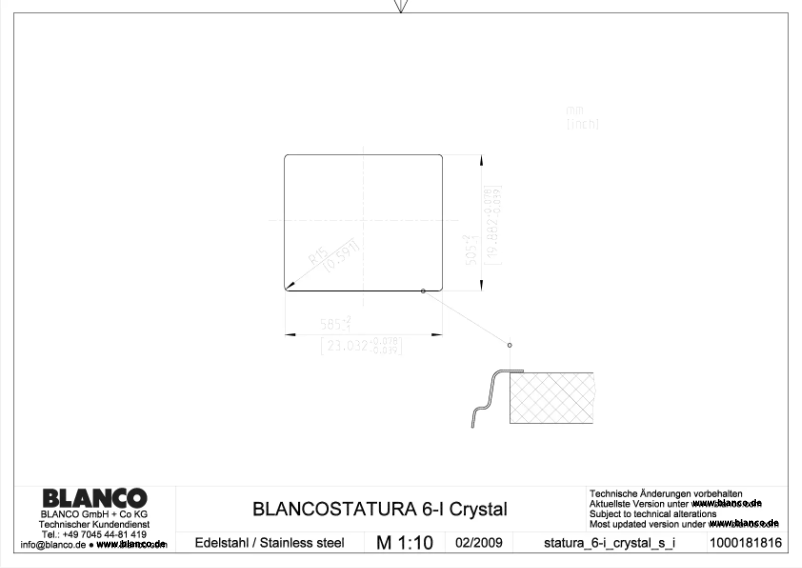 Página 1 del manual Manual de usuario BLANCO STATURA 6-I CRYSTAL