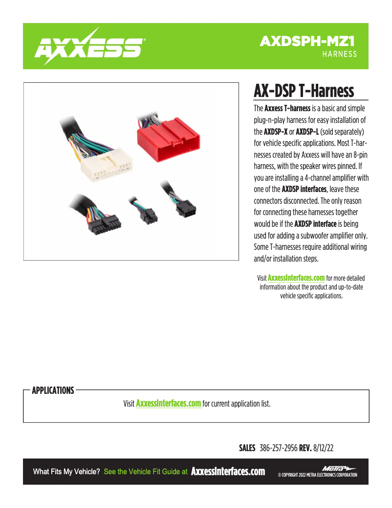 Page 1 de la notice Fiche technique AXESS AXDSPH-MZ1