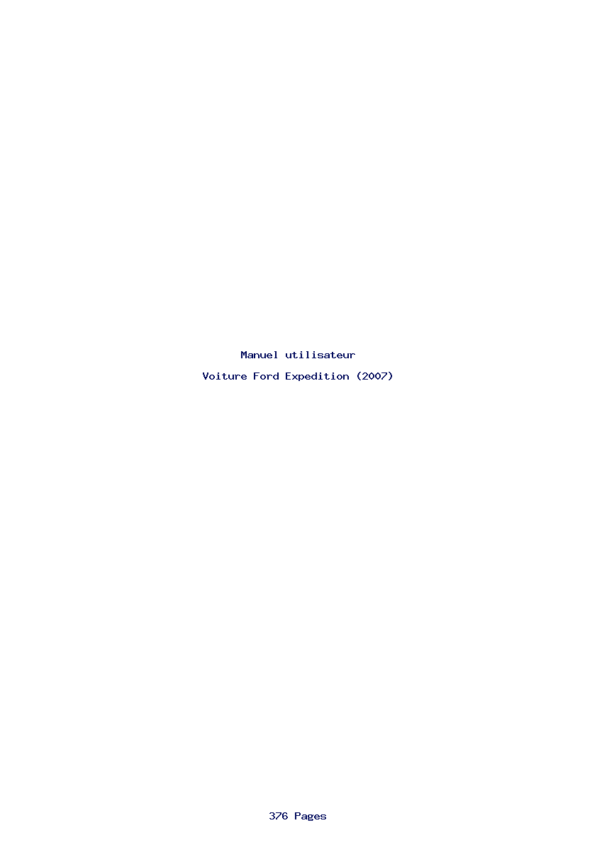 Page 1 de la notice Manuel utilisateur Ford Expedition (2007)