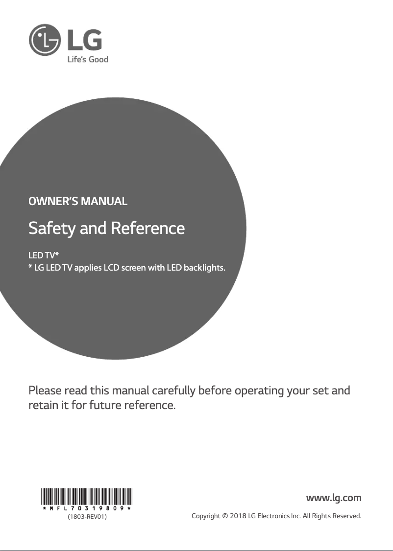 Page 1 de la notice Manuel utilisateur LG 43LK6200PLD