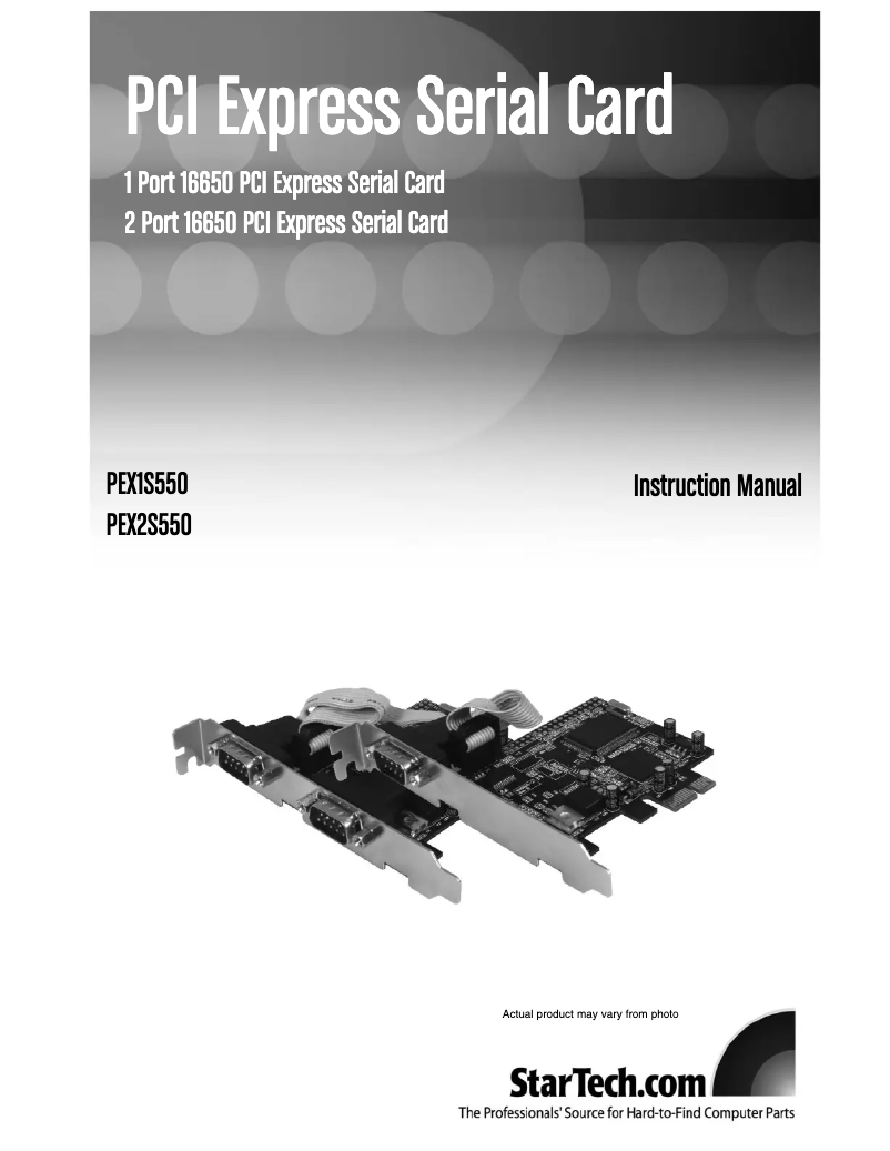 Page 1 de la notice Manuel utilisateur StarTech.com PEX2S550