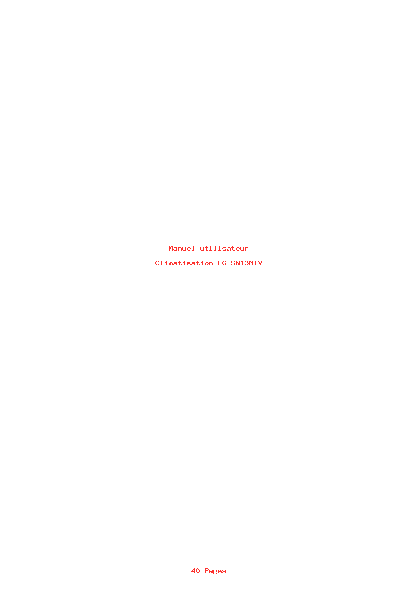 Page 1 de la notice Manuel utilisateur LG SN13MIV