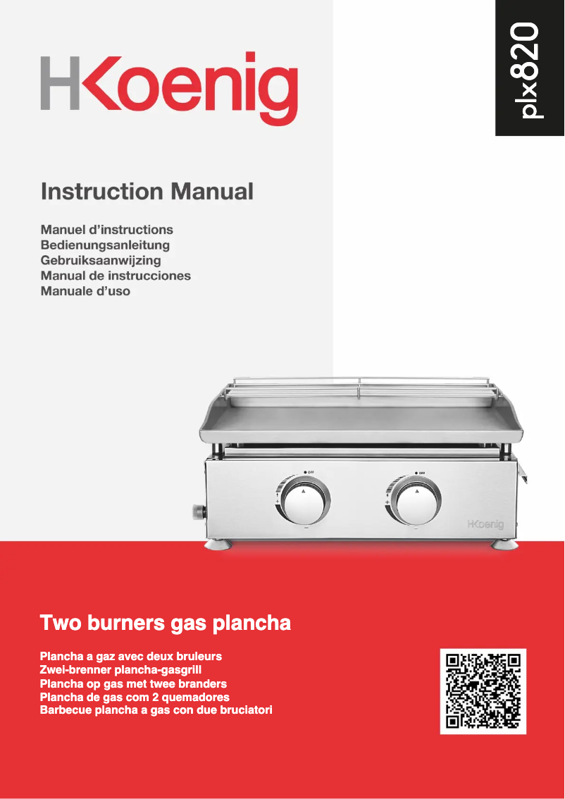 Page 1 de la notice Manuel utilisateur H.Koenig PLX920