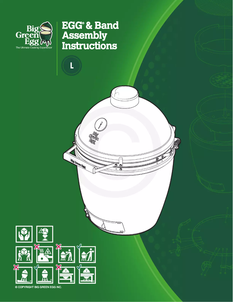Page 1 de la notice Manuel utilisateur Big Green Egg Large