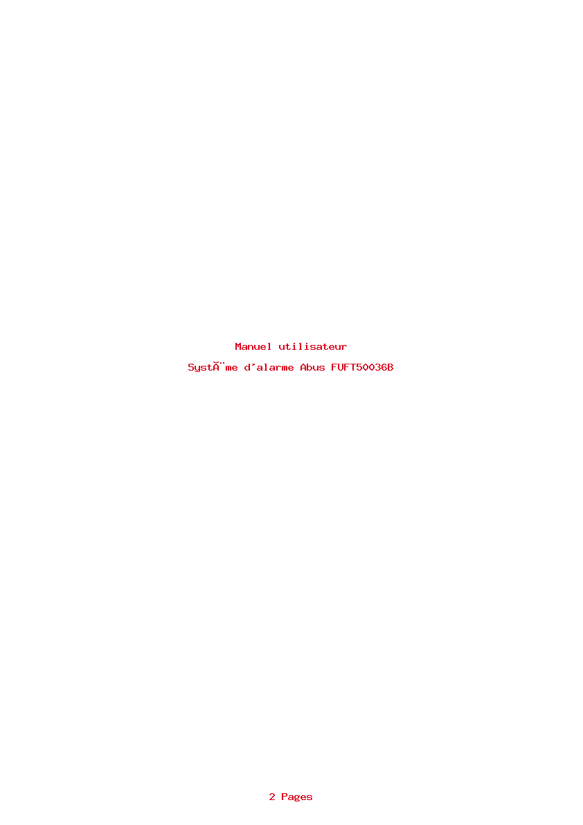Page 1 de la notice Manuel utilisateur Abus FUFT50036B