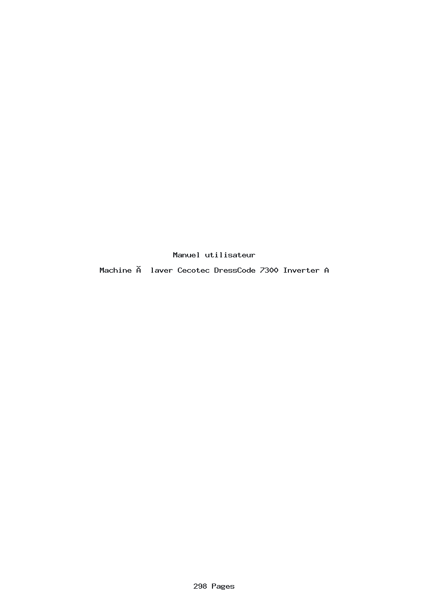 Page 1 de la notice Manuel utilisateur Cecotec DressCode 7300 Inverter A
