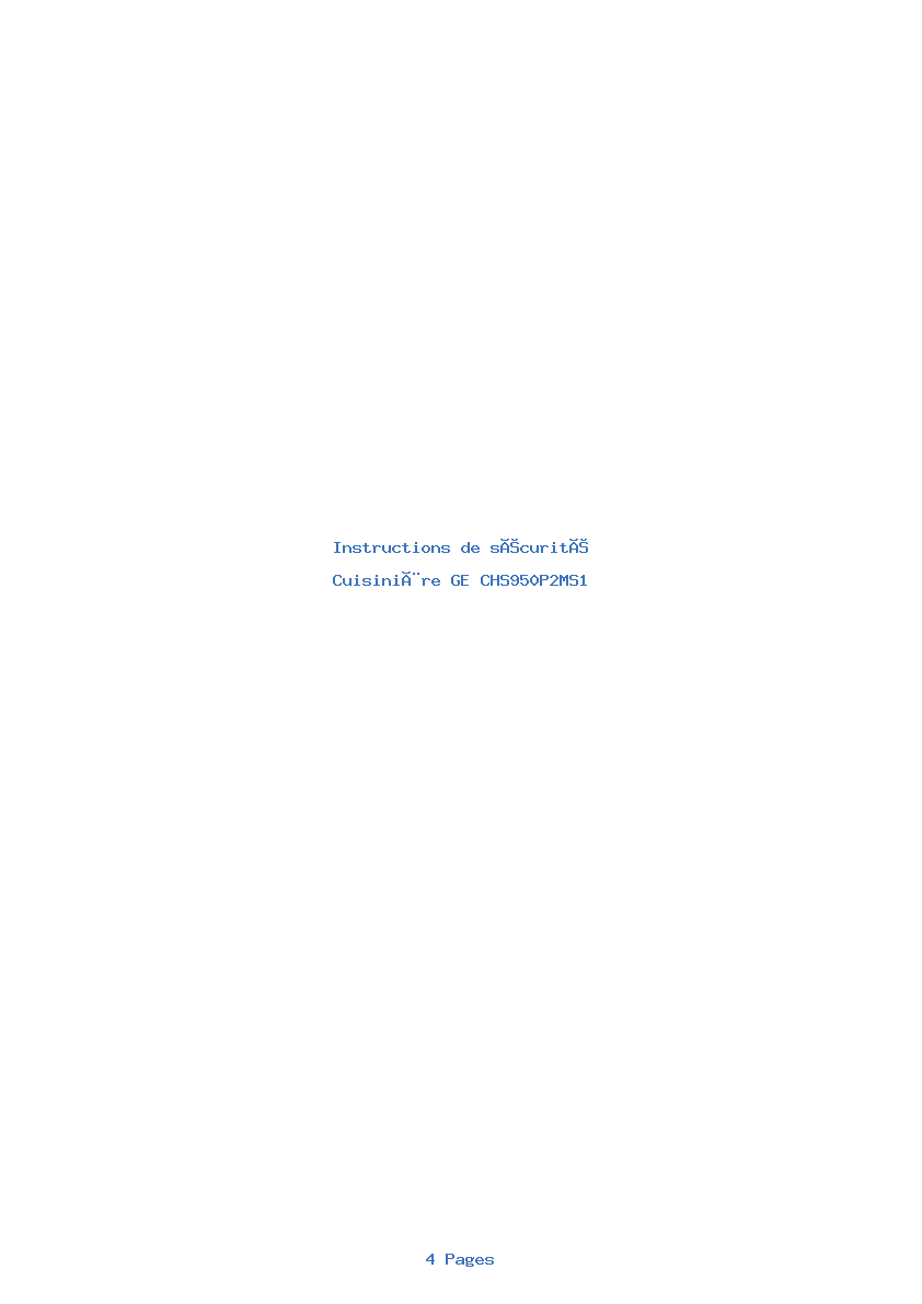 Image de la première page du manuel de l'appareil CHS950P2MS1