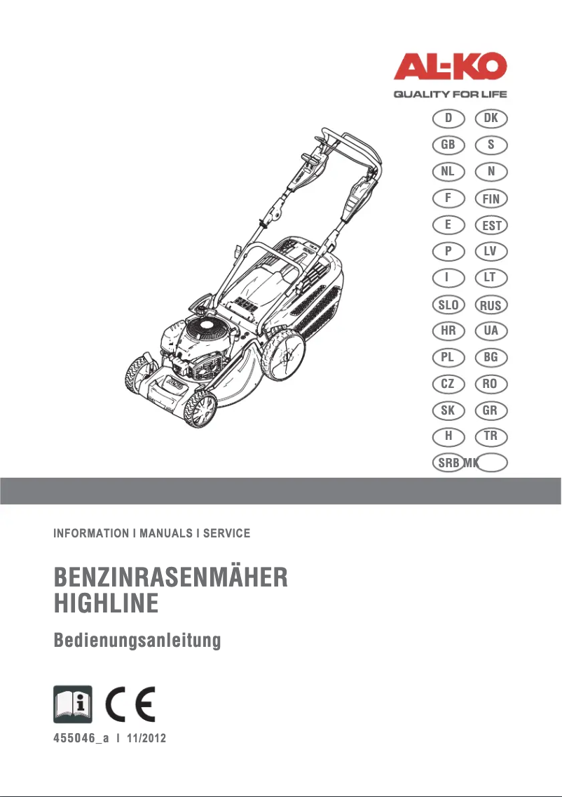 Page 1 de la notice Manuel utilisateur AL-KO Highline 523 VS