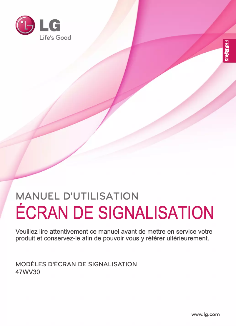 Page 1 de la notice Manuel utilisateur LG 47WV30-BAA
