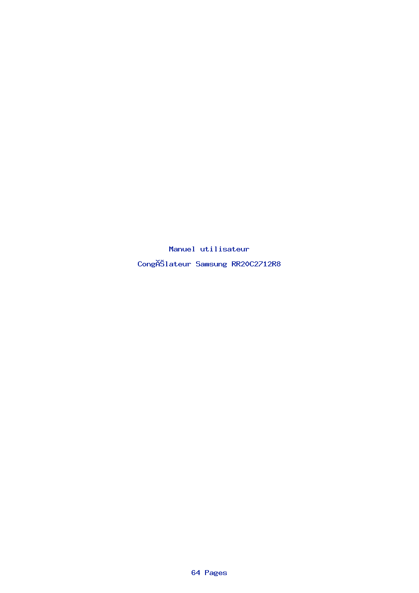 Page 1 de la notice Manuel utilisateur Samsung RR20C2712R8