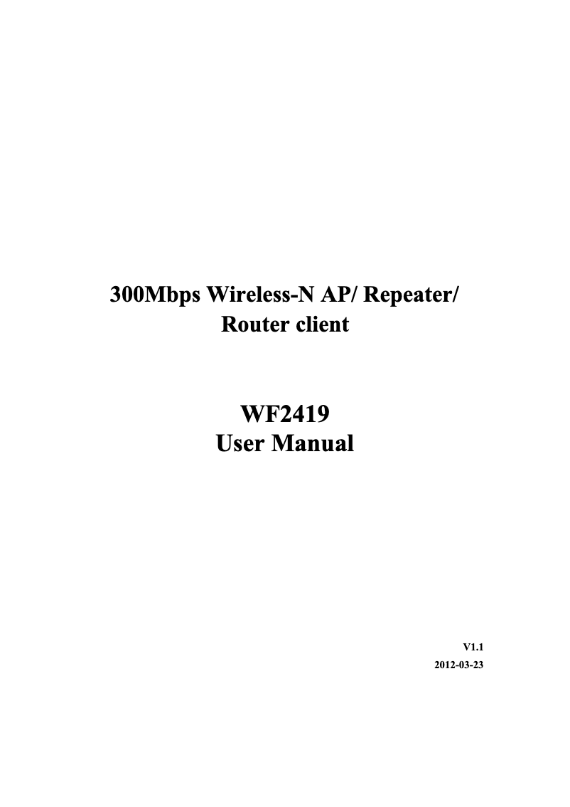 Página 1 del manual Manual de instrucciones Netis WF2419D