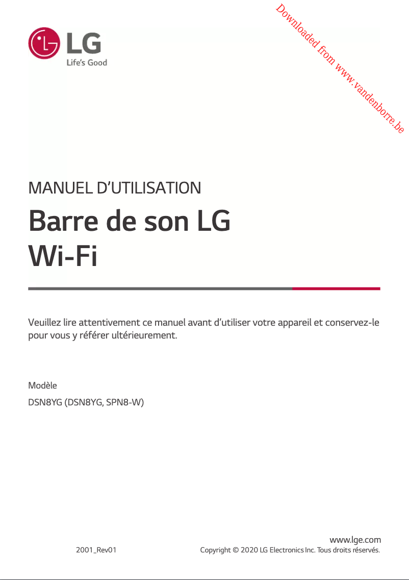 Page 1 of the manual User Manual LG DSN8YG