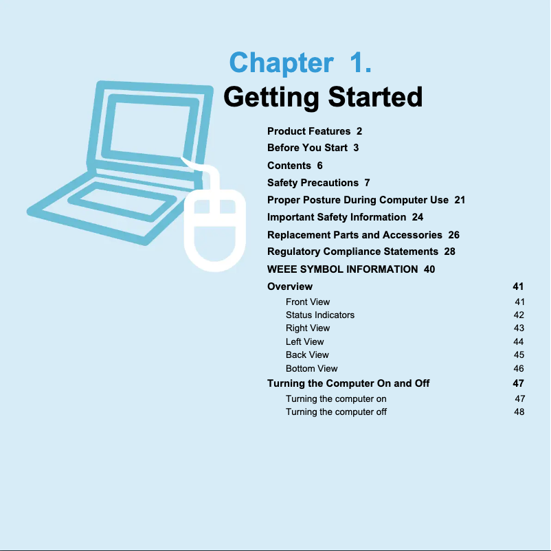 Page 1 de la notice Manuel utilisateur Samsung NP-R480