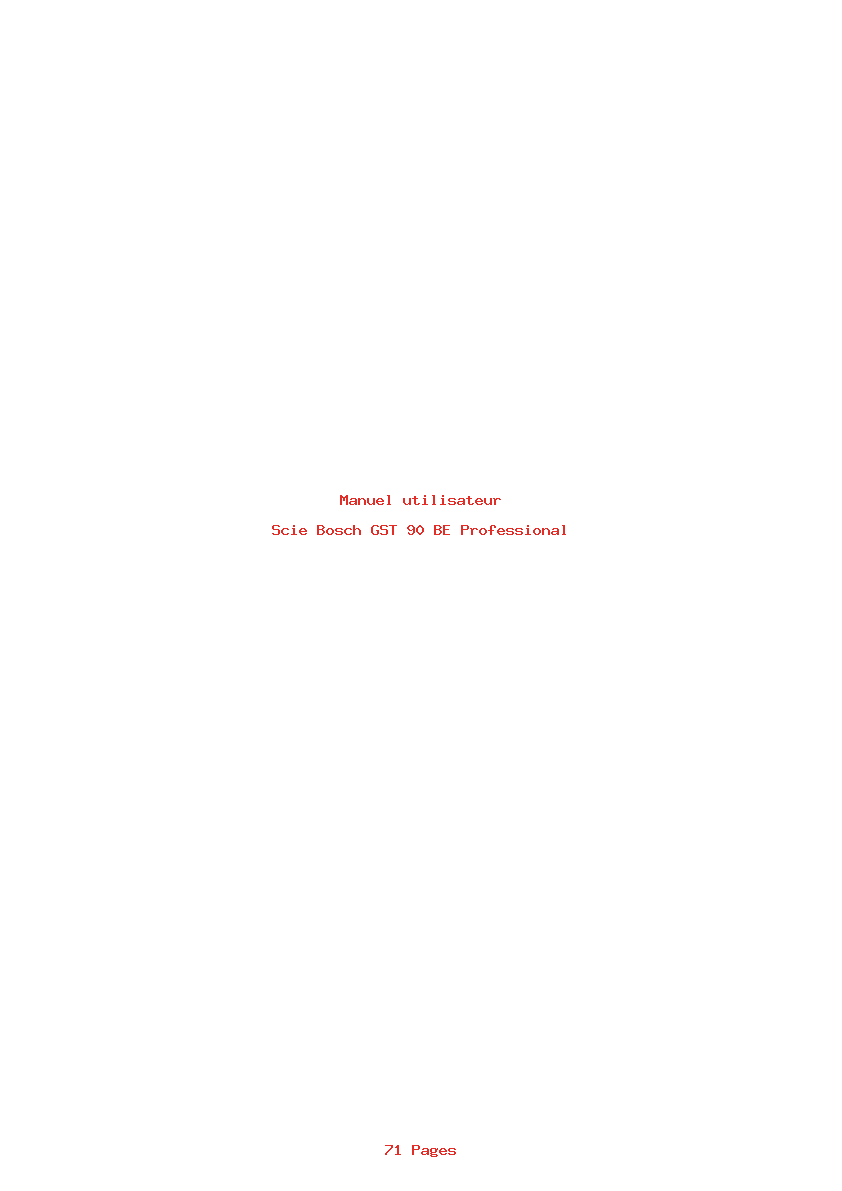 Page 1 de la notice Manuel utilisateur Bosch GST 90 BE Professional