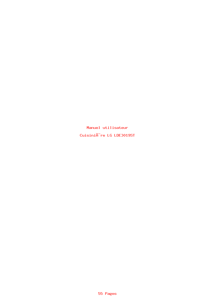 Page 1 de la notice Manuel utilisateur LG LDE3019ST