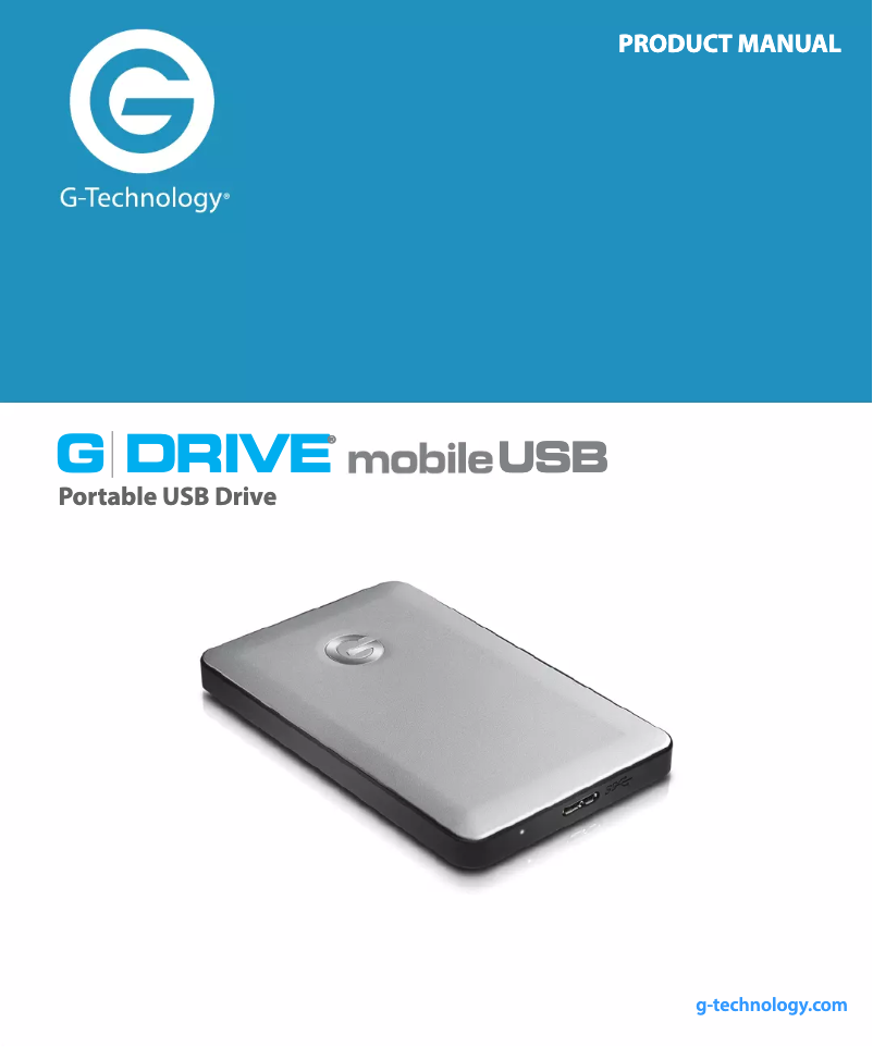 Page 1 de la notice Manuel utilisateur G-Technology G-Drive Mobile USB