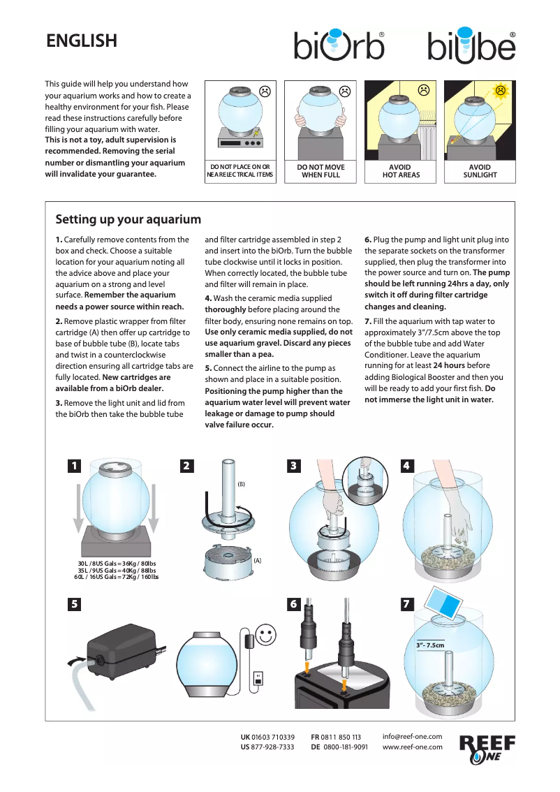 Página 1 del manual Manual de usuario Reef One biOrb