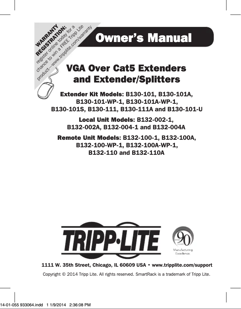 Page 1 de la notice Manuel utilisateur Tripp Lite B130-101-U