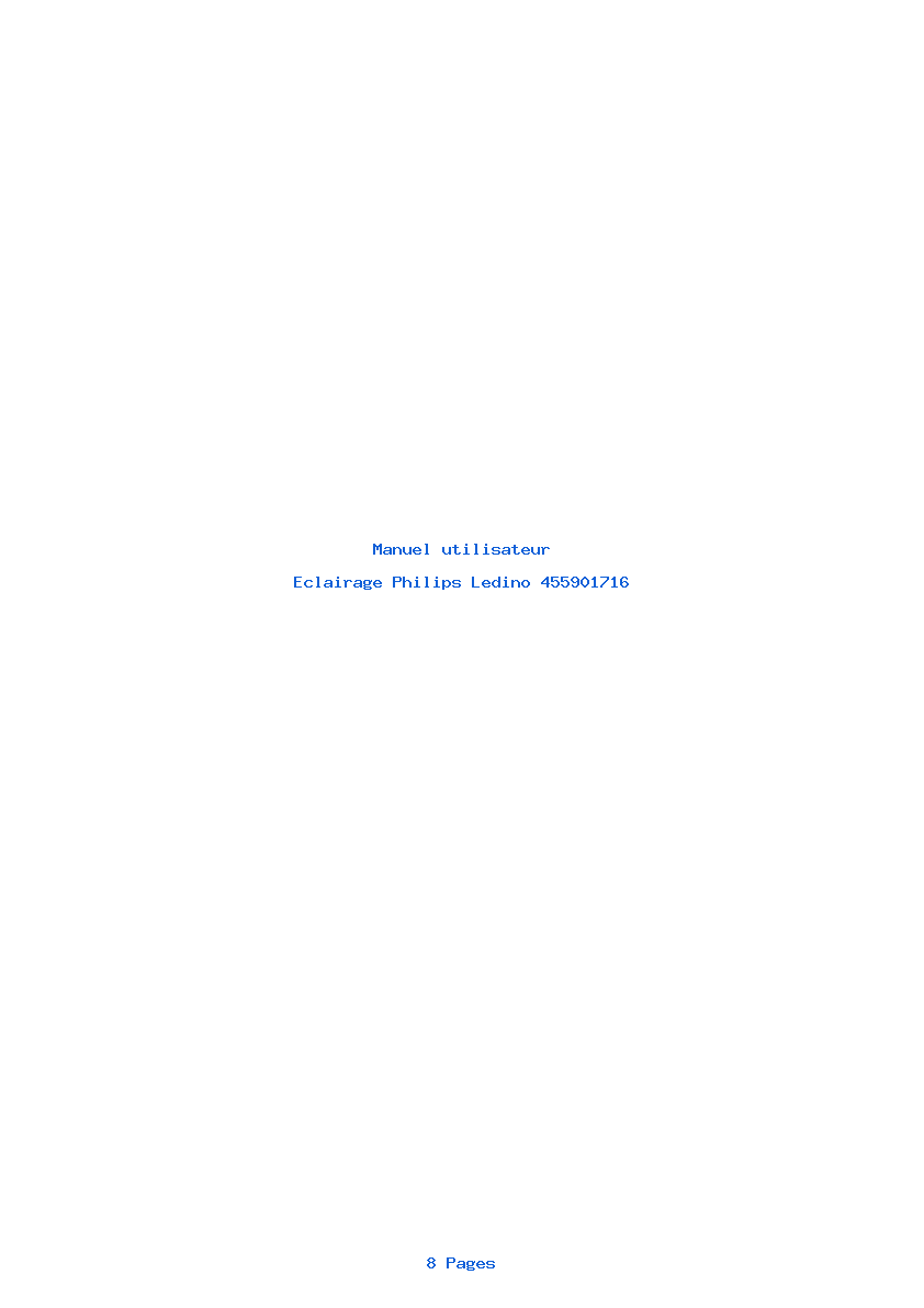Page 1 de la notice Manuel utilisateur Philips Ledino 455901716