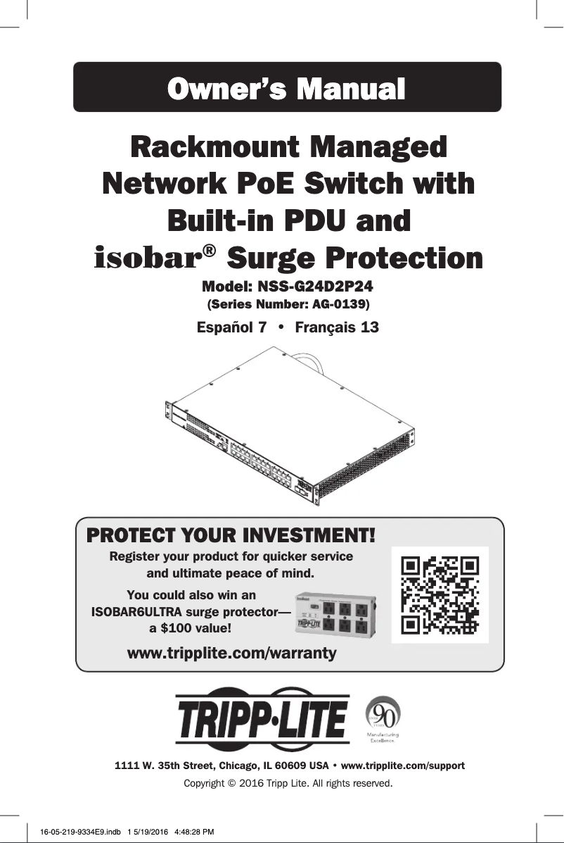 Page 1 de la notice Manuel utilisateur Tripp Lite NSS-G24D2P24