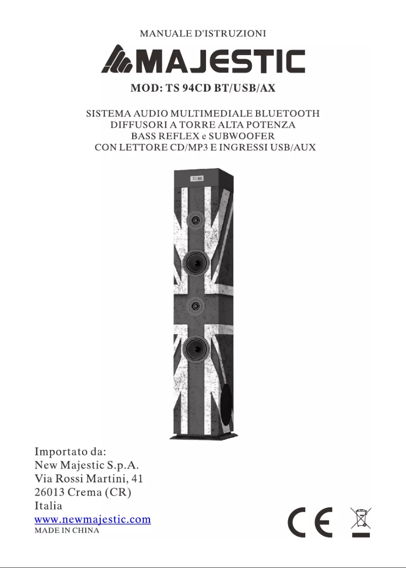 Page 1 de la notice Manuel utilisateur Majestic TS-94 CD BT USB AX