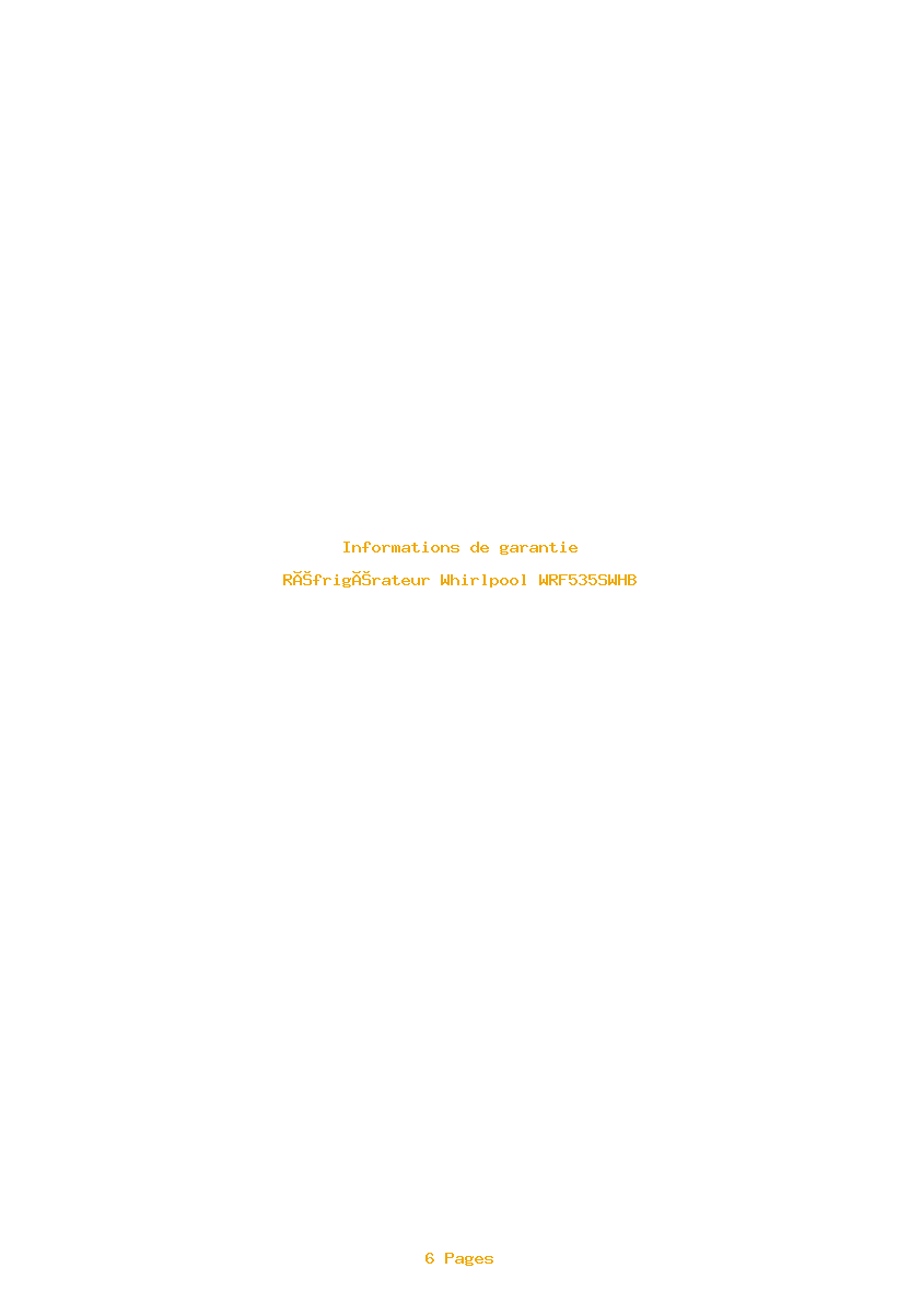 Image de la première page du manuel de l'appareil WRF535SWHB