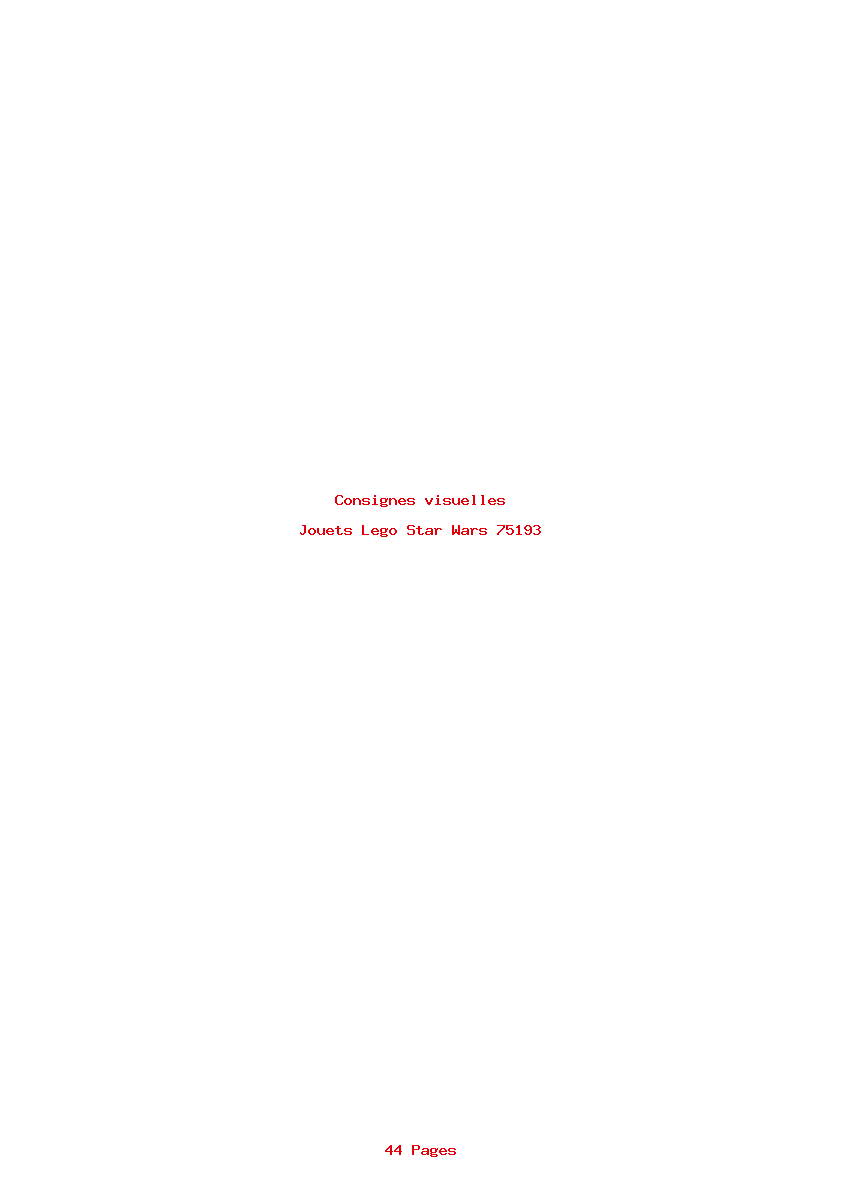 Page 1 de la notice Consignes visuelles Lego Star Wars 75193