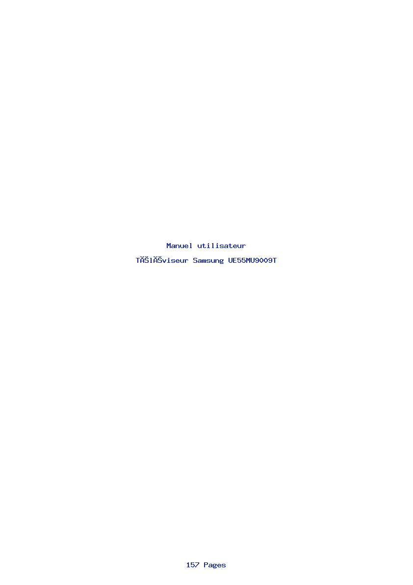 Page 1 de la notice Manuel utilisateur Samsung UE55MU9009T