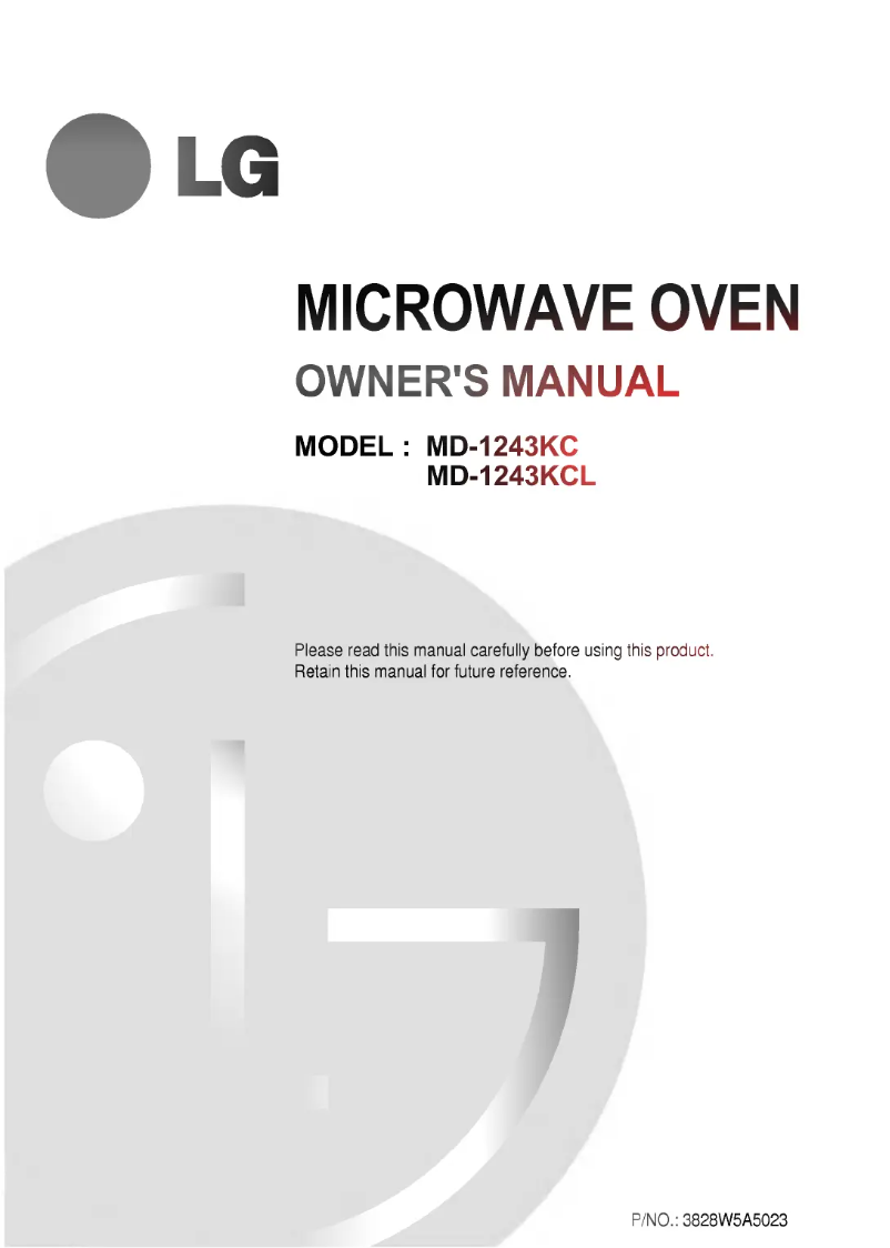 Page 1 de la notice Manuel utilisateur LG MD-1243KC