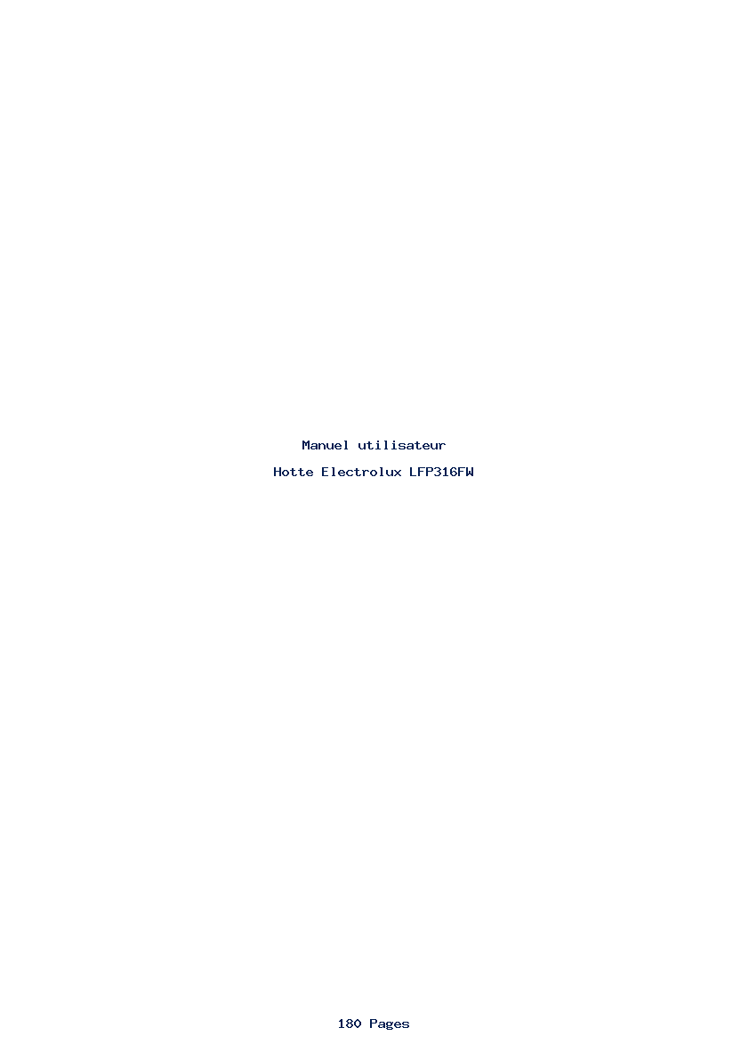 Page 1 de la notice Manuel utilisateur Electrolux LFP316FW