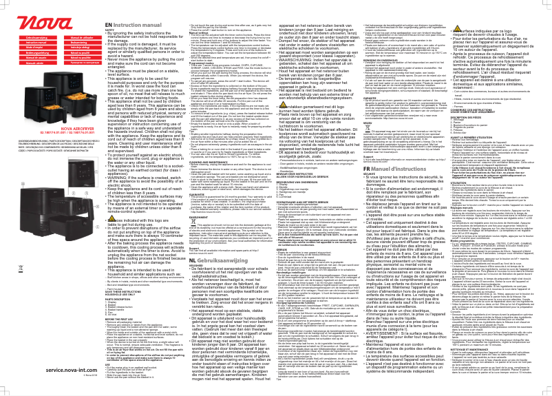 Page 1 de la notice Manuel utilisateur Nova 180174