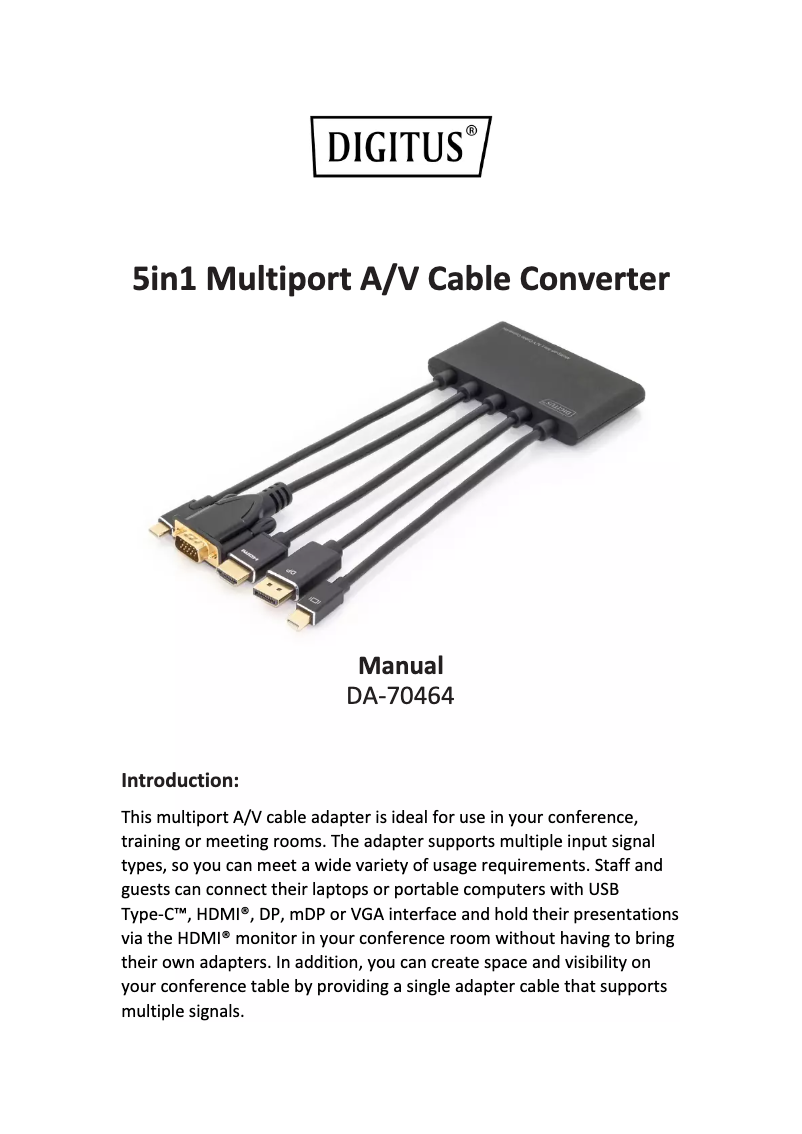 Página 1 del manual Manual de usuario ASSMANN Electronic DA-70464