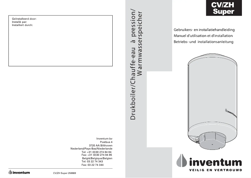 Page 1 de la notice Manuel utilisateur Inventum Super