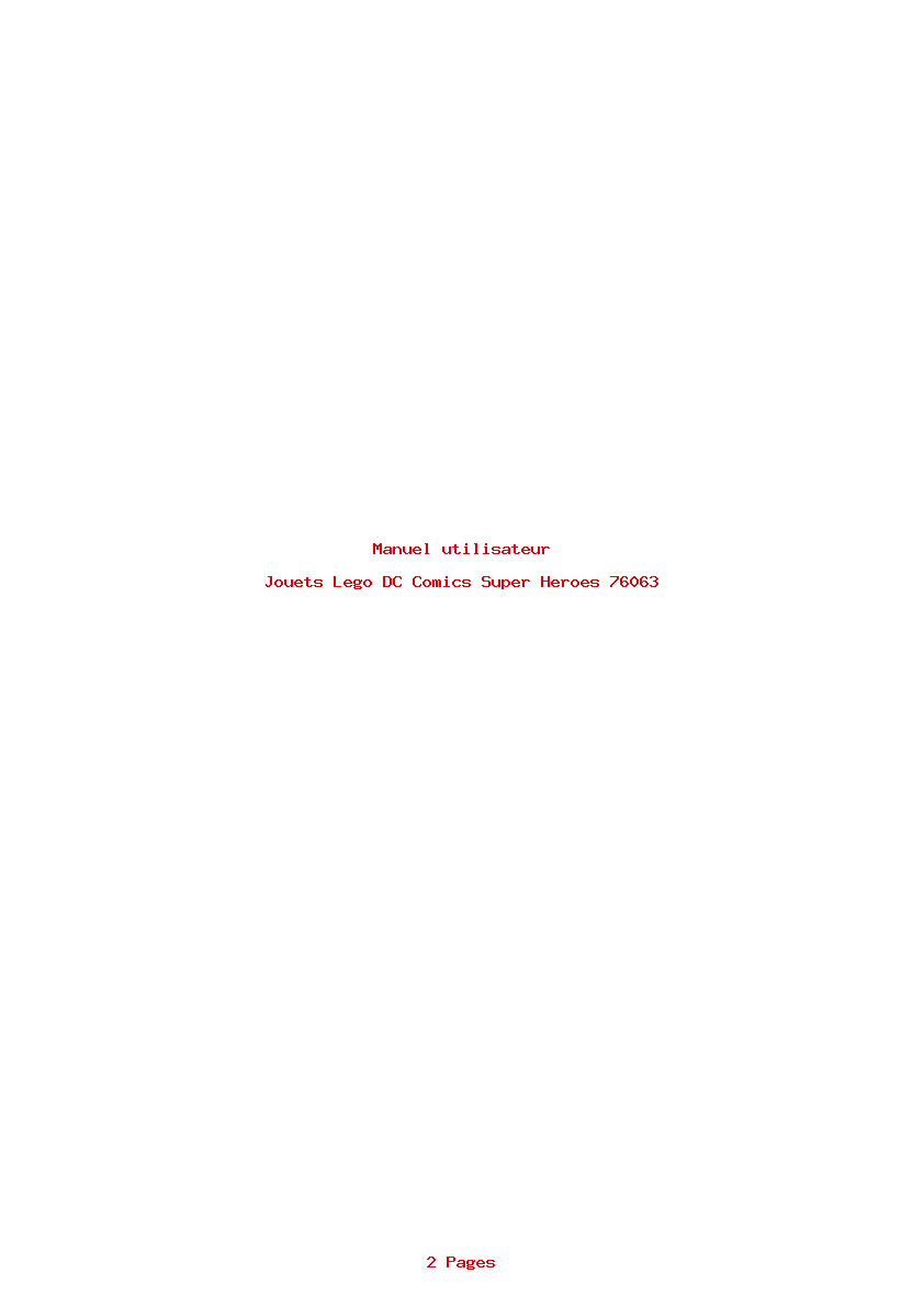 Page 1 de la notice Manuel utilisateur Lego DC Comics Super Heroes 76063