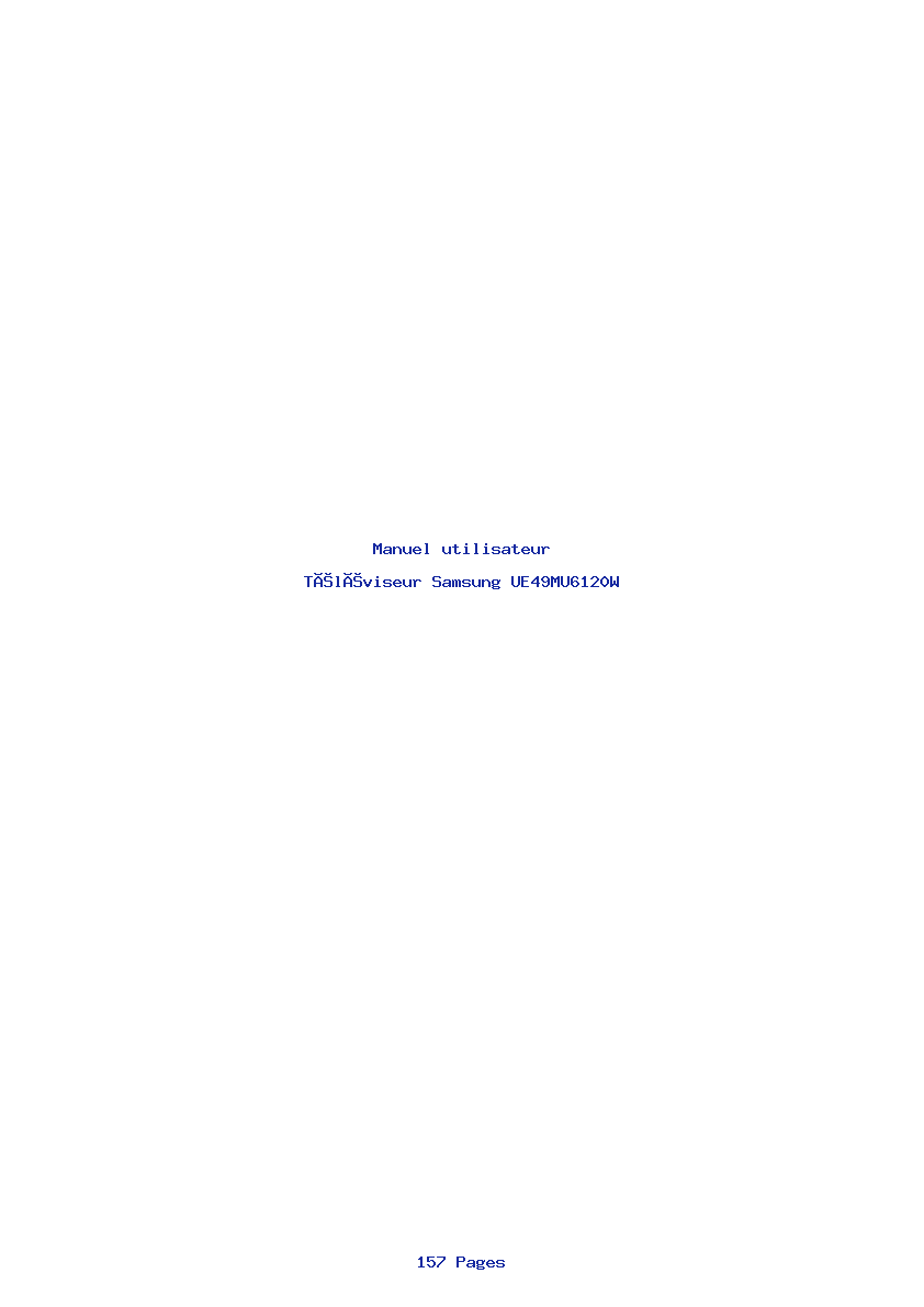 Page 1 de la notice Manuel utilisateur Samsung UE49MU6120W