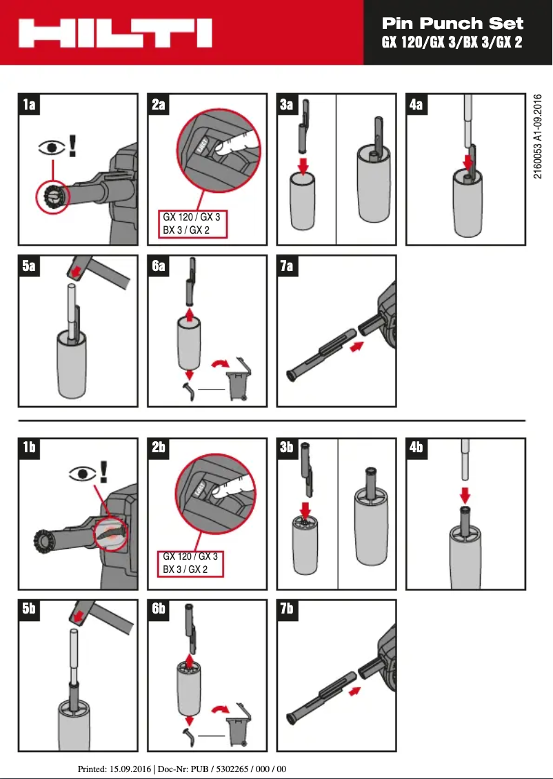 Page 1 de la notice Instructions / montage Hilti GX 3-ME
