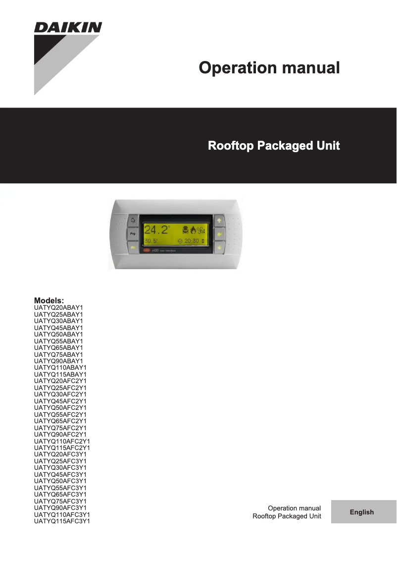 Página 1 del manual Manual de usuario Daikin UATYQ115AFC3Y1