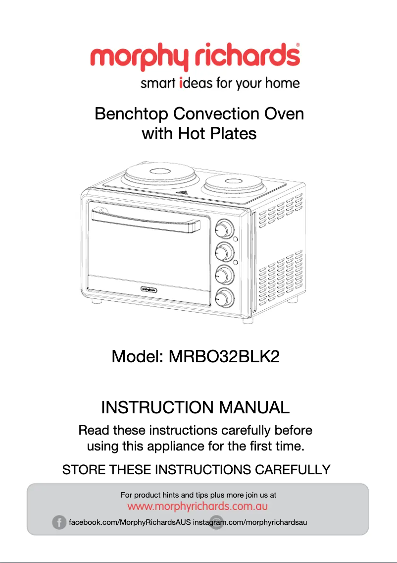 Page 1 de la notice Manuel utilisateur Morphy Richards MRBO32BLK2